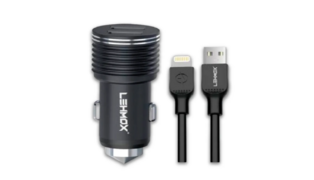 CARREGADOR VEICULAR COM 2 USB´S 3.1A + CABO LIGHTNING LE-505 IOS